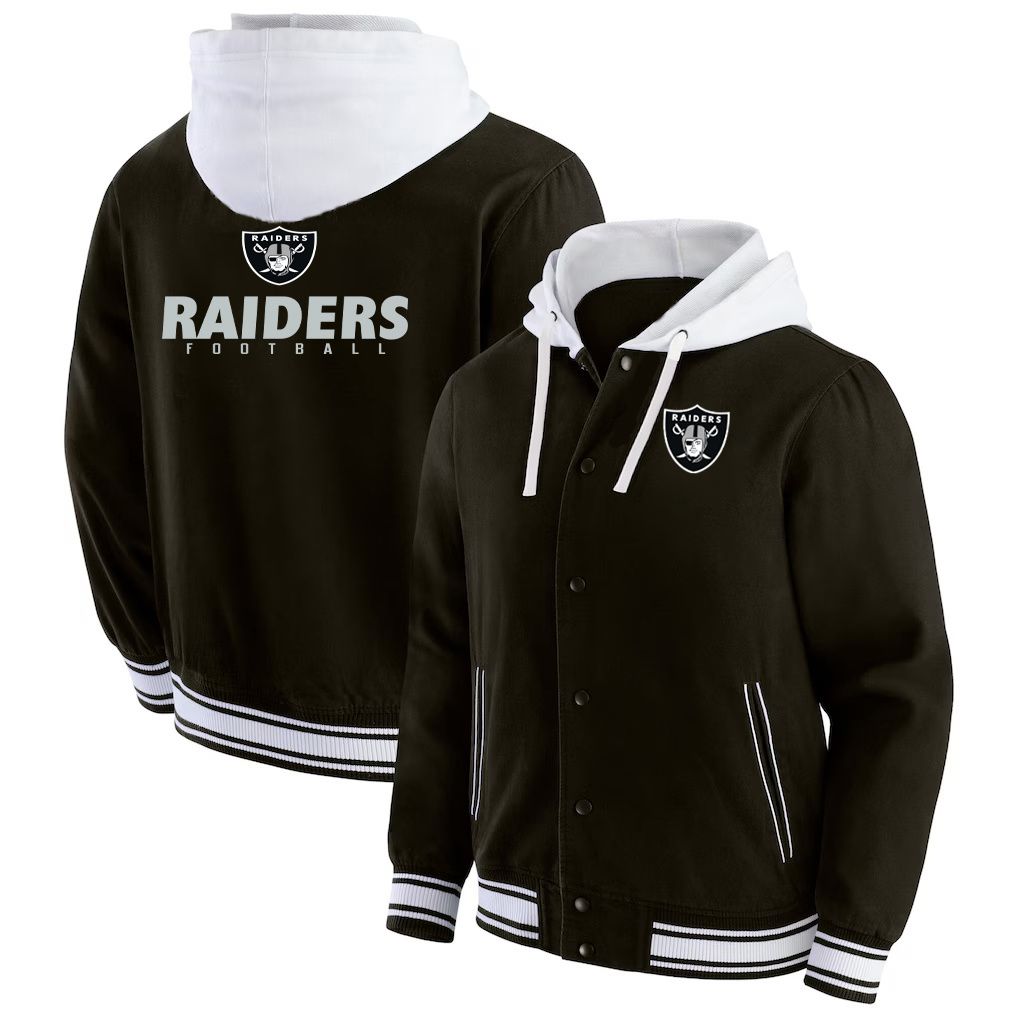 Men 2026 NFL Oakland Raiders  jacket hoodie Black 012